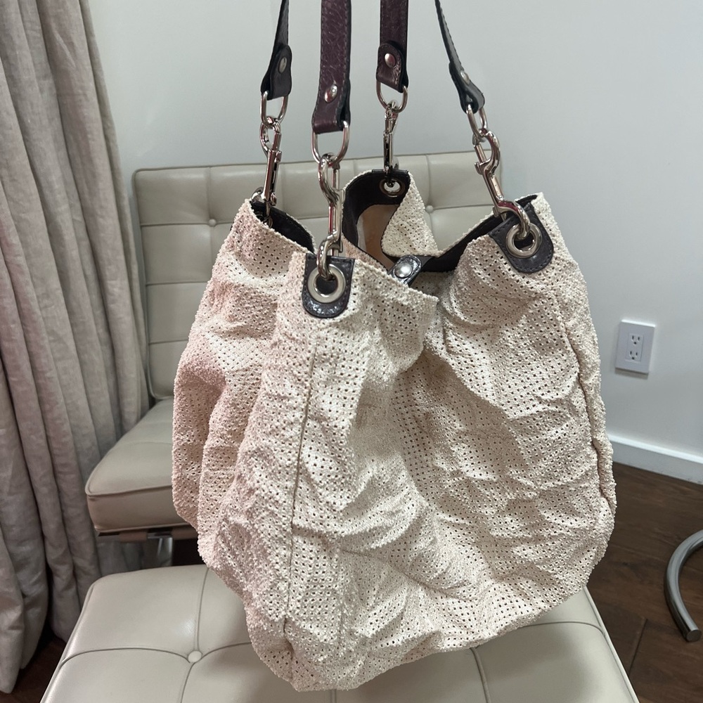 Sundance White Large Textured Bag
